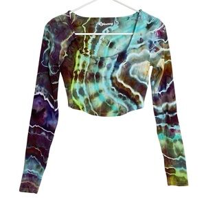 Custom hand dyed Stoney Multicolor Tie-Dye Crop Top